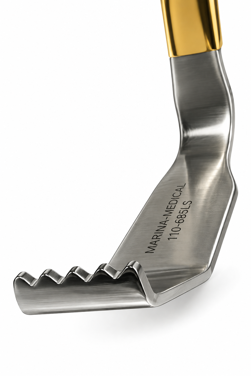Retractor mamario tipo Tebbetts, serrado con luz y aspiración